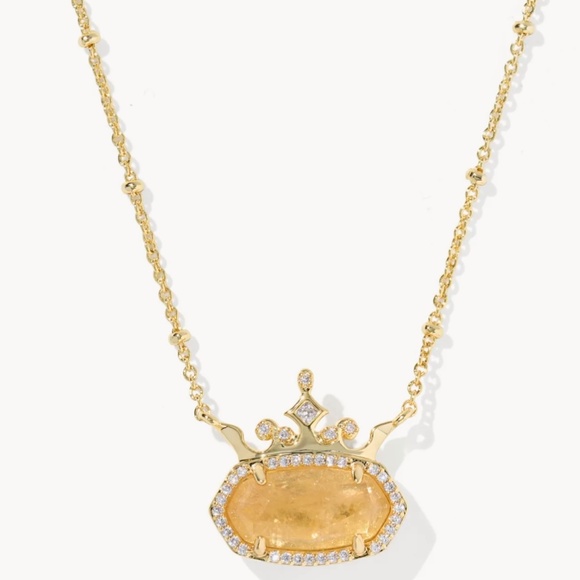 Disney | Kendra Scott Elisa Princess Short Gold Pendant in Orange Citrine - Picture 1 of 4